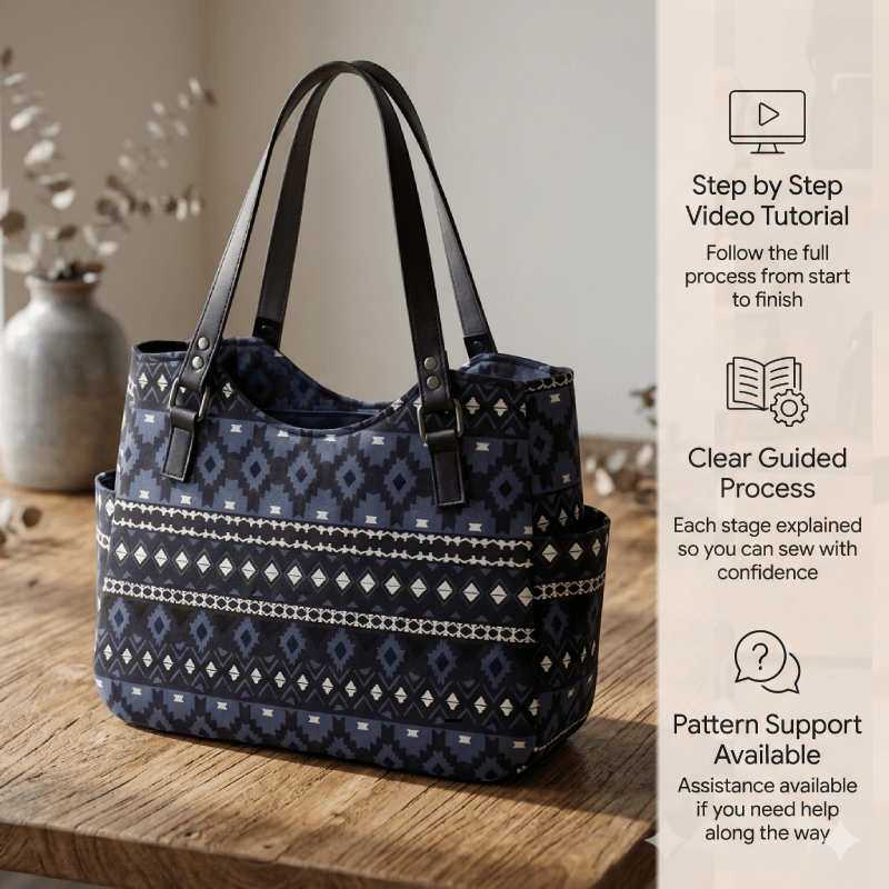 Dual Pocket Shoulder Bag PDF Download Pattern (3 sizes included)