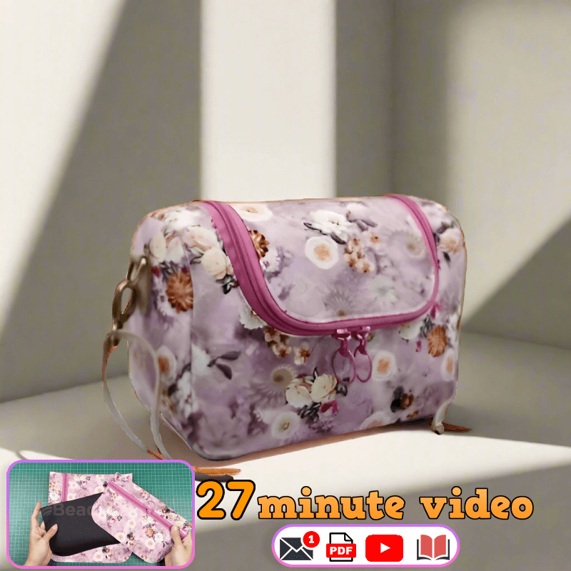 Zip-Top Crossbody Bag PDF Download Pattern (3 sizes included)