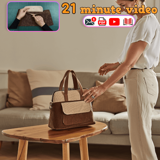 Flap Pocket Handbag PDF Download Pattern (3 sizes included)