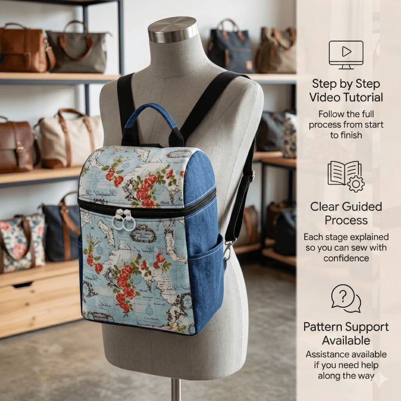 Open Top Backpack PDF Download Pattern (3 sizes included)