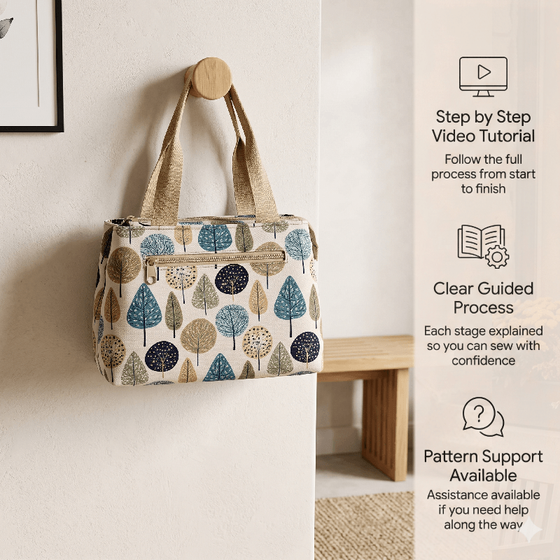 Two-Compartment Handbag PDF Download Pattern (3 sizes included)