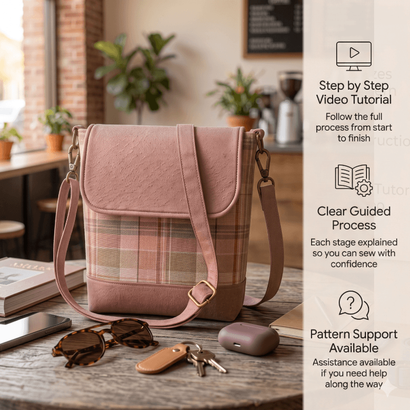 Square Flap Crossbody Bag PDF Download Pattern (3 sizes included)