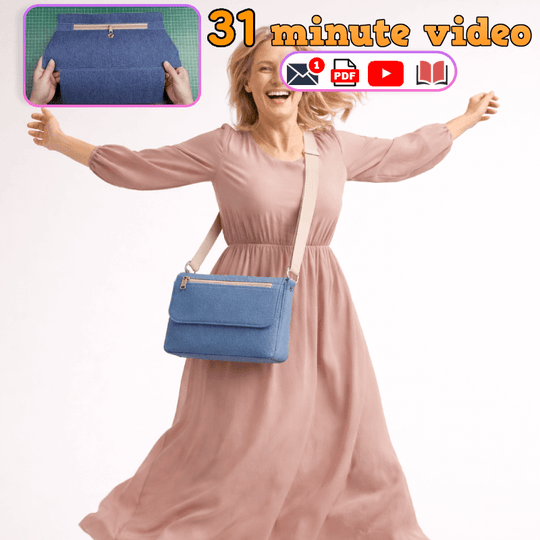 Zip-Front Flap Bag PDF Download Pattern (3 sizes included)