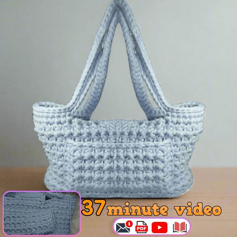 Crochet Shoulder Bag PDF Pattern Download (Includes Video Tutorial)