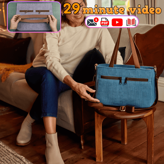 Dual-Zip Pocket Shoulder Bag PDF Download Pattern (3 sizes included)