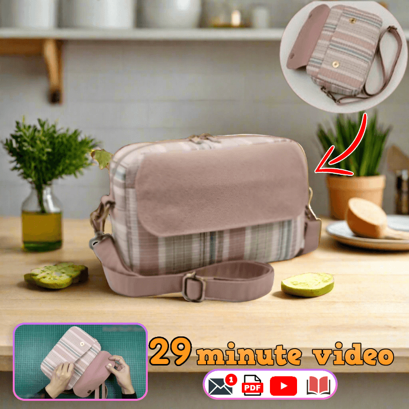 Flap-Pocket Crossbody Bag PDF Download Pattern (3 sizes included)