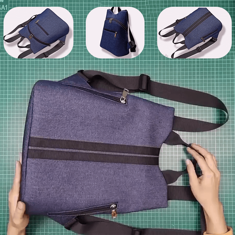 Denim Anti-Theft Backpack PDF Download Pattern (3 sizes included)