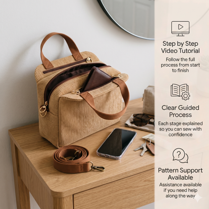 Multi-Compartment Handbag PDF Download Pattern (3 sizes included)