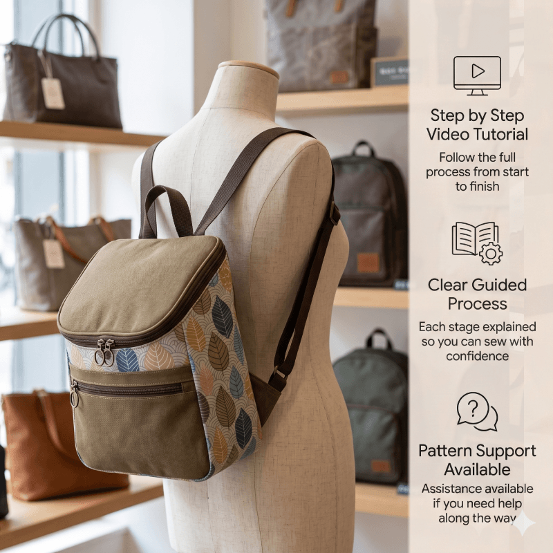 Wide Mouth Backpack PDF Download Pattern (3 sizes included)