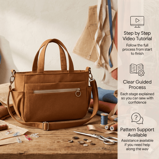 Multi-Pocket Recessed Zip Bag PDF Download Pattern (3 sizes included)