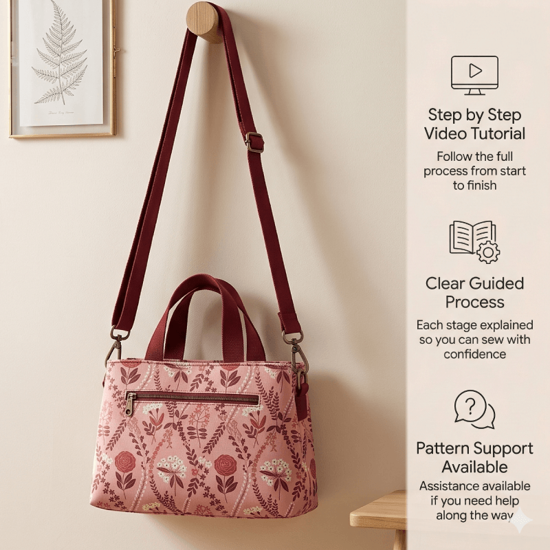 Triple-Compartment Handbag PDF Download Pattern (3 sizes included)