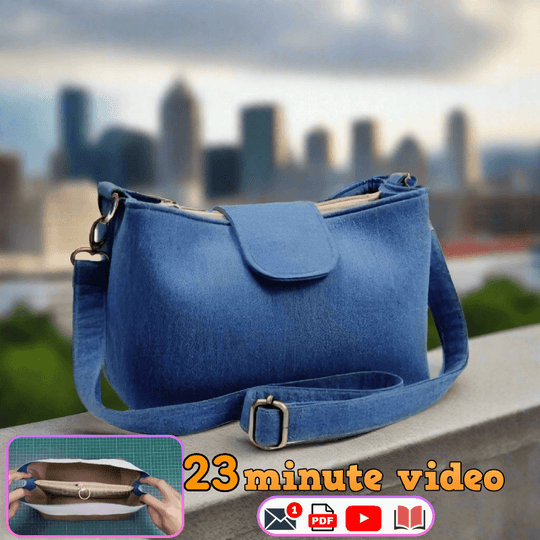 Denim Divided Crossbody Bag PDF Download Pattern (3 sizes included)