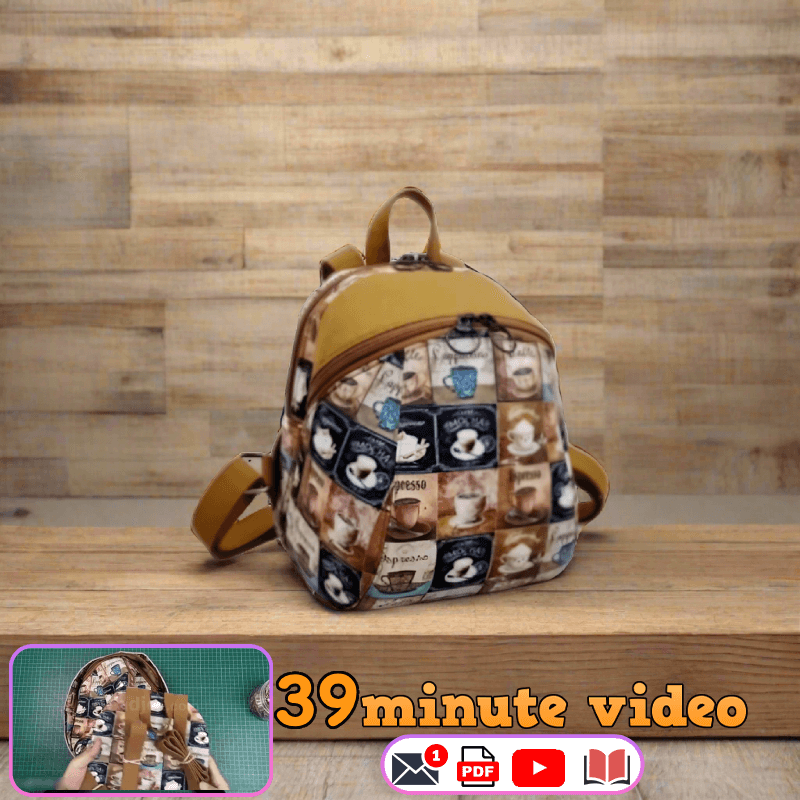 Two-Compartment Zip Backpack PDF Download Pattern (3 sizes included)