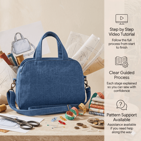 Modern Triple Compartment Bag PDF Download Pattern (3 sizes included)