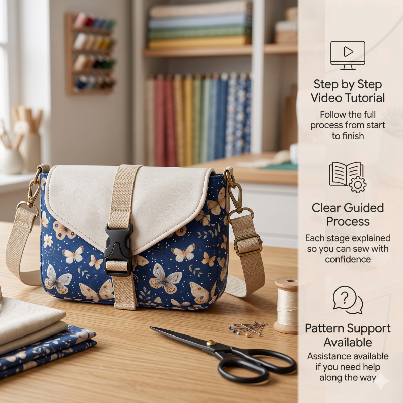 Buckle Crossbody Bag PDF Download Pattern (3 sizes included)