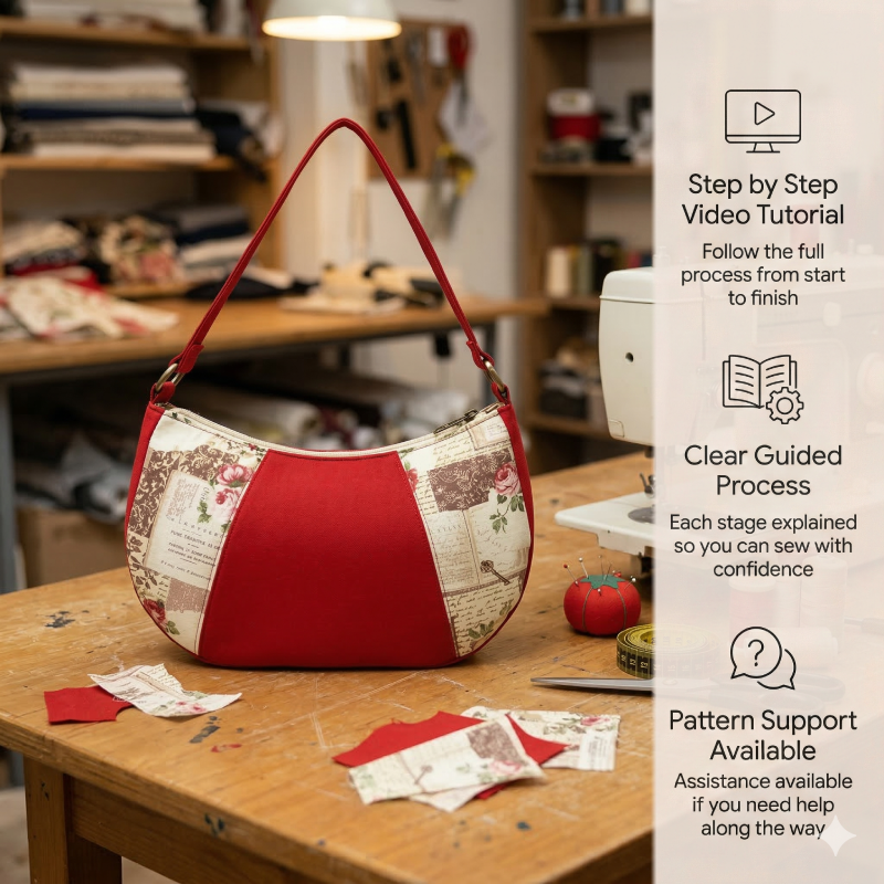 Shoulder Purse Bag PDF Download Pattern (3 sizes included)