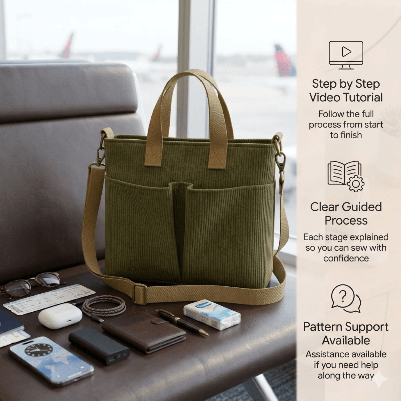 Double-Pocket Zipper Purse PDF Download Pattern (3 sizes included)