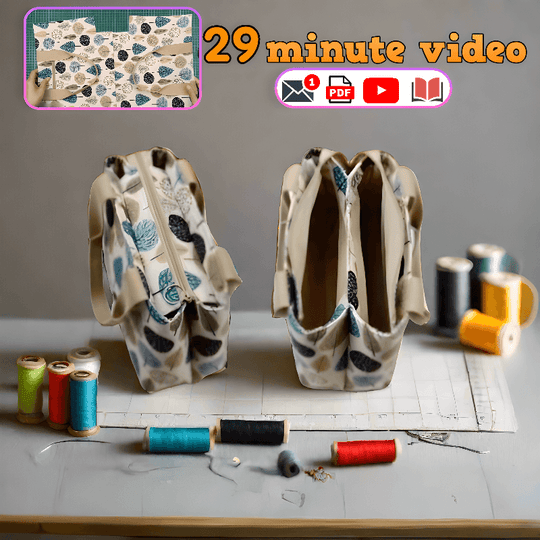 Two-Compartment Handbag PDF Download Pattern (3 sizes included)