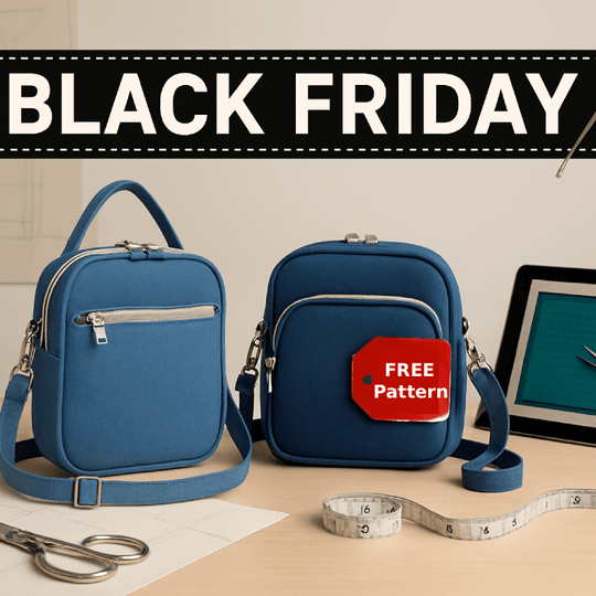 Dual-Zip Bag PDF Pattern + Bonus Front-Zip Crossbody (3 Sizes Each)