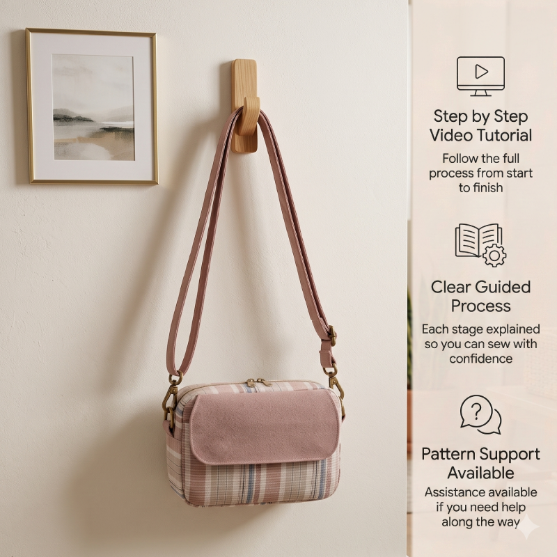 Flap-Pocket Crossbody Bag PDF Download Pattern (3 sizes included)