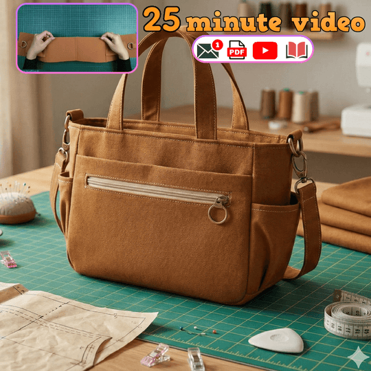 Multi-Pocket Recessed Zip Bag PDF Download Pattern (3 sizes included)