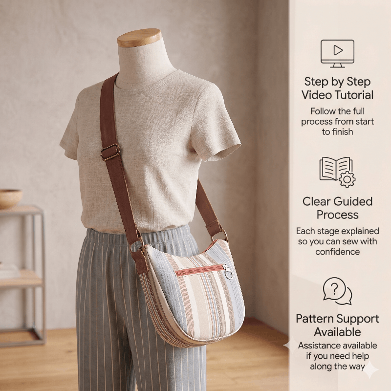 Front Pocket Crossbody Bag PDF Download Pattern (3 sizes included)