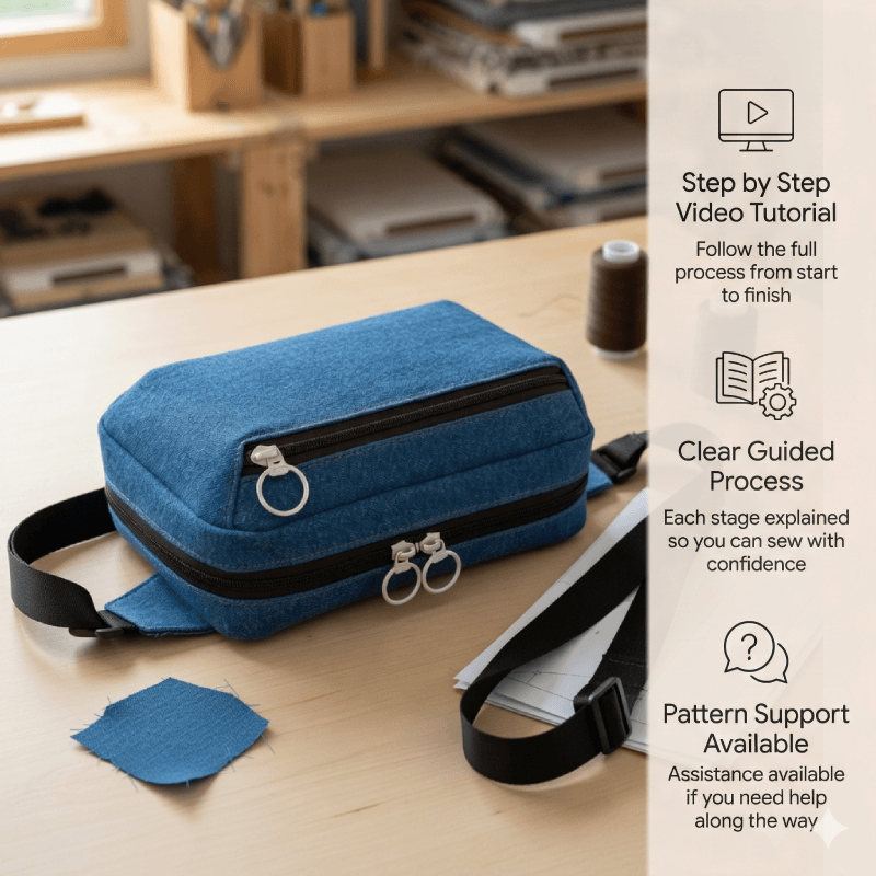 Denim Organizer Sling Bag PDF Download Pattern (3 sizes included)
