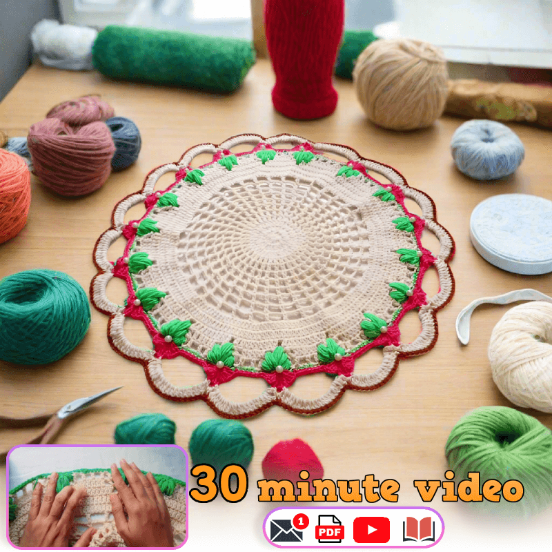 Crochet Table Mat PDF Pattern Download (Includes Video Tutorial)