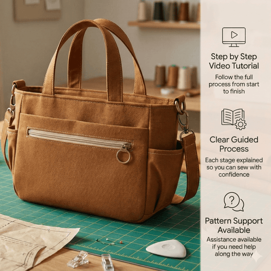 Multi-Pocket Recessed Zip Bag PDF Download Pattern (3 sizes included)