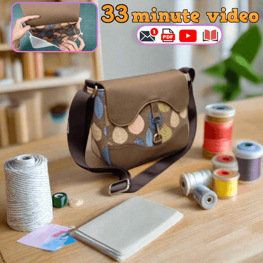 Curved Flap Shoulder Bag PDF Download Pattern (3 sizes included)