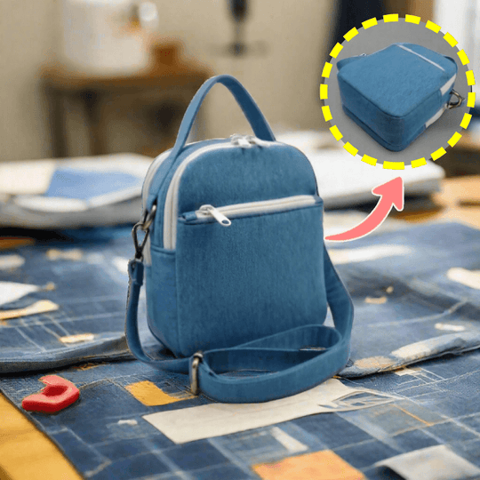 Denim Mini Dual-Zip Bag PDF Download Pattern (3 sizes included)