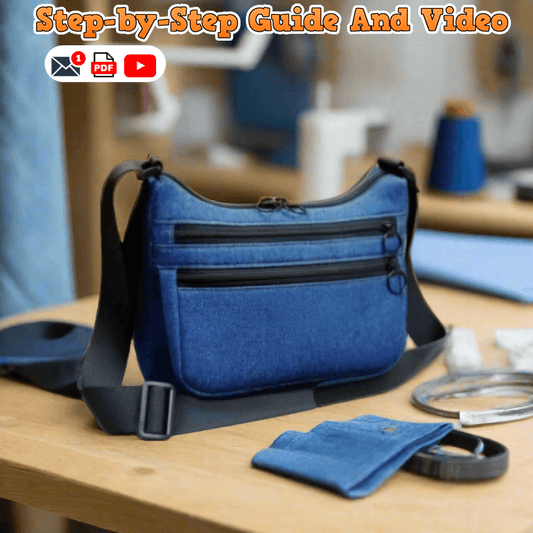 Denim Multi-Pocket Crossbody Bag PDF Download Pattern (3 sizes included)