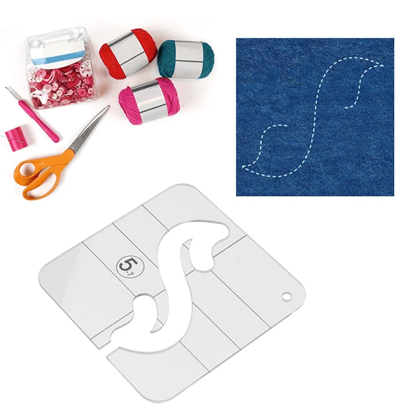 11PCS Free-Motion Quilting Template Set-Sewing Ruler & Clear Mark Acrylic  Ruler & Ironing Ruler for DIY Machine Quilting 