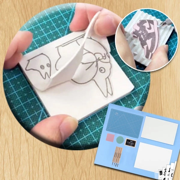 DIY Rubber Stamp Template Carving Kit