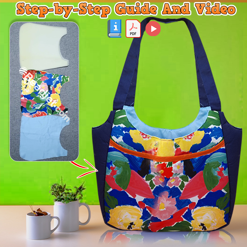 Double Pocket Shoulder Bag PDF Download Pattern (3 sizes included)