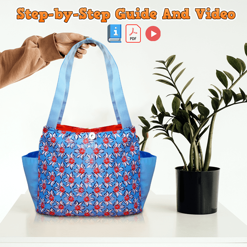 Double Pocket Shopping Bag PDF Download Pattern (3 sizes included)