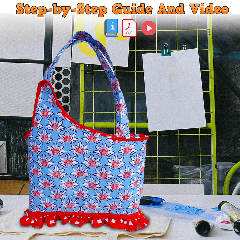 Ruffle Tote Bag PDF Download Pattern (3 sizes included)