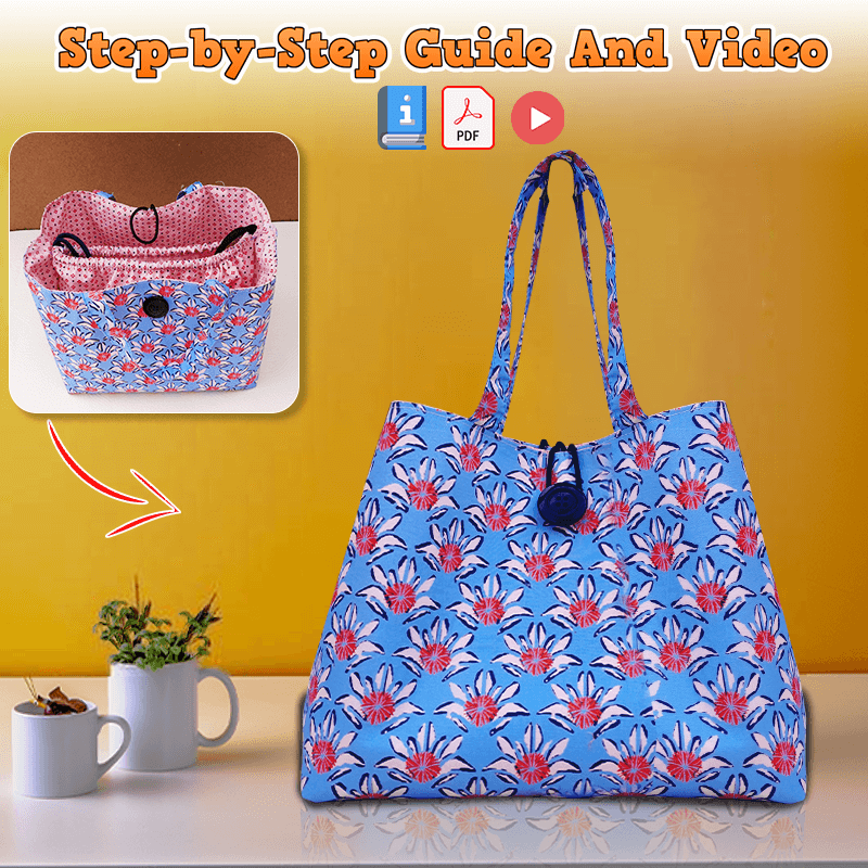 DrawString Hand Bag PDF Download Pattern (3 sizes included)