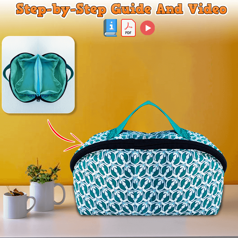 Travel Cosmetic Bag PDF Download Pattern (3 sizes included)