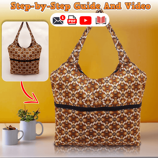 Zipper Tote Bag PDF Download Pattern (3 sizes included)