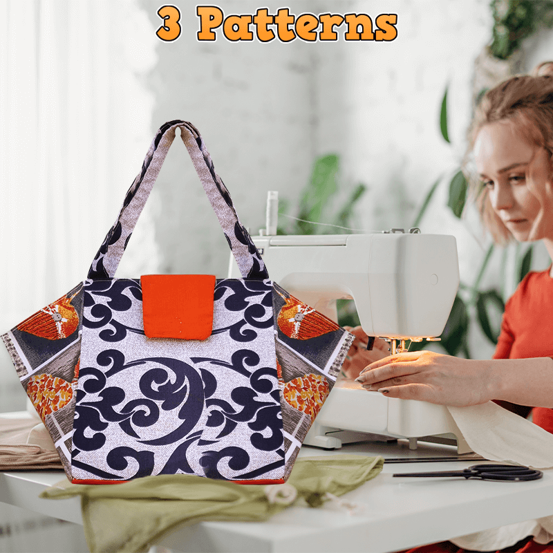 Half-and-Half Tote Bag PDF Download Pattern (3 sizes included)