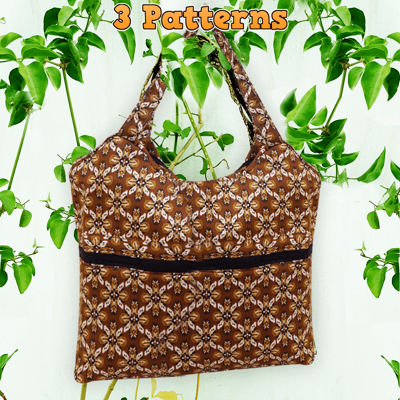 Zipper Tote Bag PDF Download Pattern (3 sizes included)